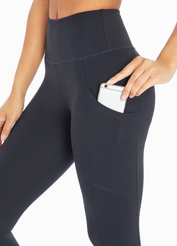 Leggings Balance Collection negro grande con bolsillo de 64 cm