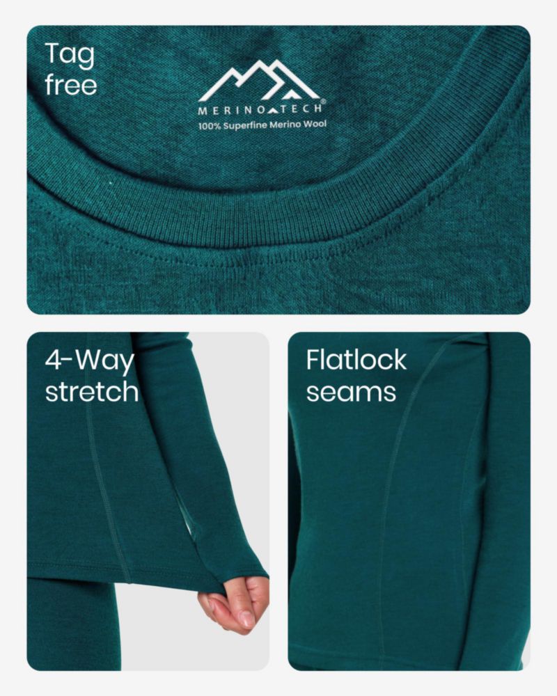 Camisa térmica Merino.tech talla L color negro 250 + Calcetines