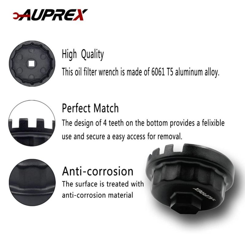 Llave para filtro de aceite AUPREX 64 mm 14 ranuras negra