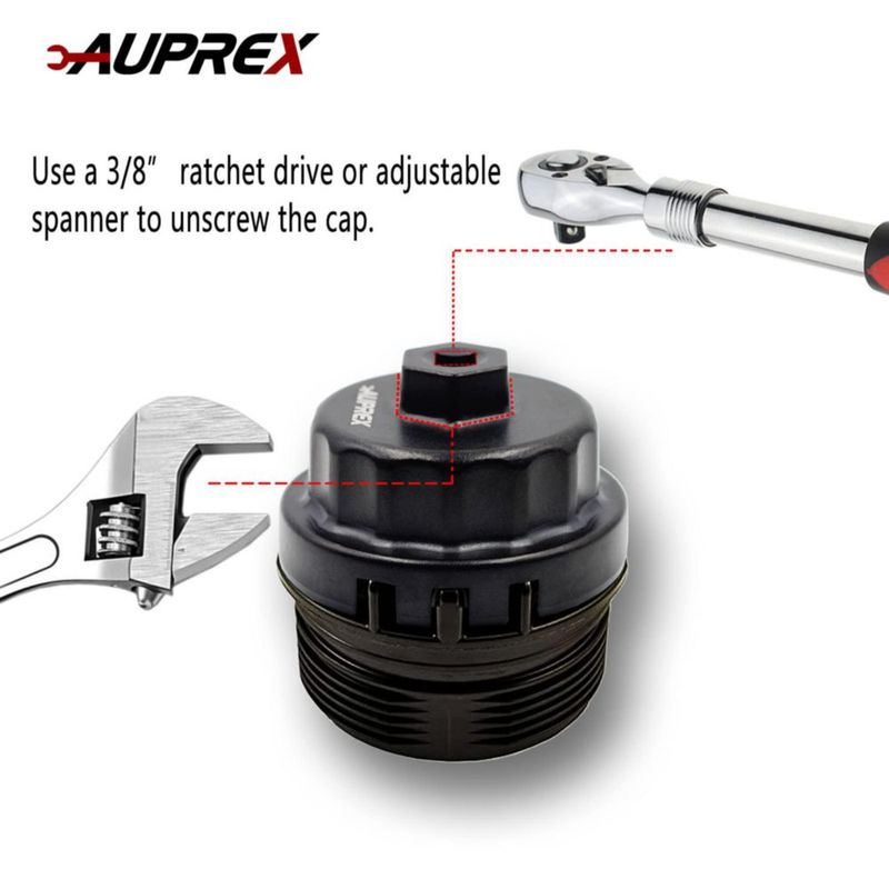 Llave para filtro de aceite AUPREX 64 mm 14 ranuras negra