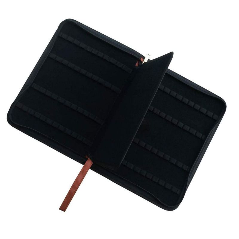 Estuche para plumas Lanxivi 48 ranuras cuero sintético PU 33x25x3 cm