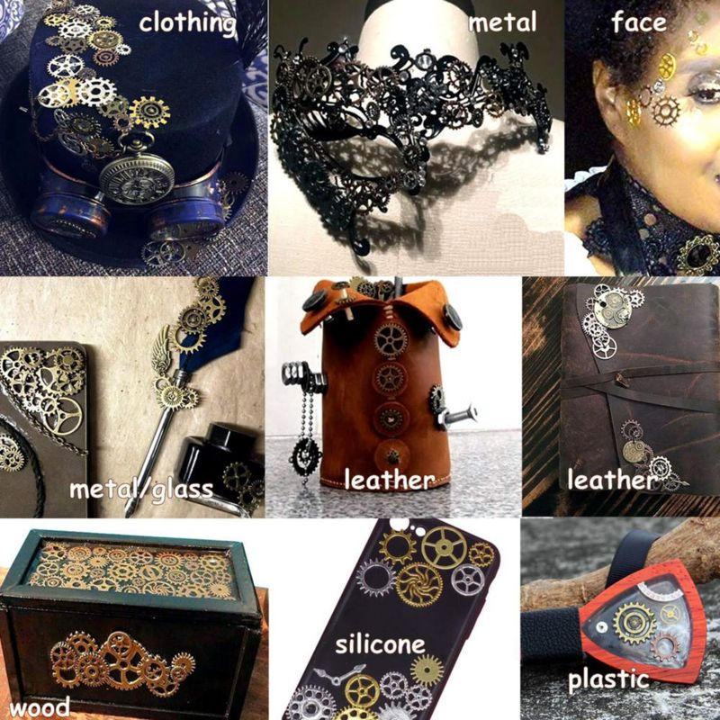 Colgantes de engranajes metálicos steampunk de colores surtidos 100 g BIHRTC