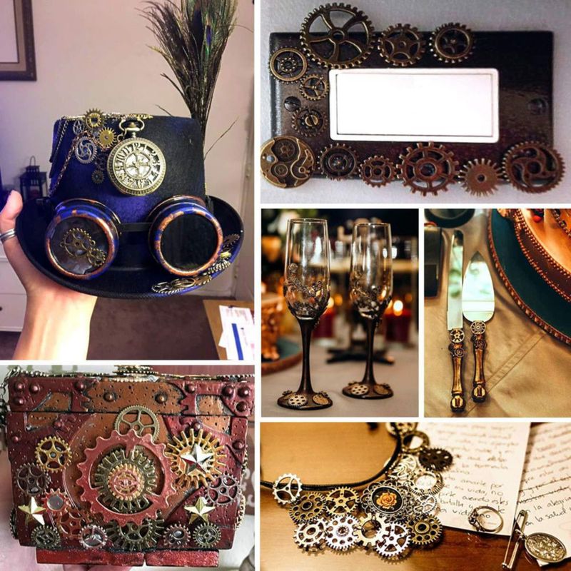 Colgantes de engranajes metálicos steampunk de colores surtidos 100 g BIHRTC
