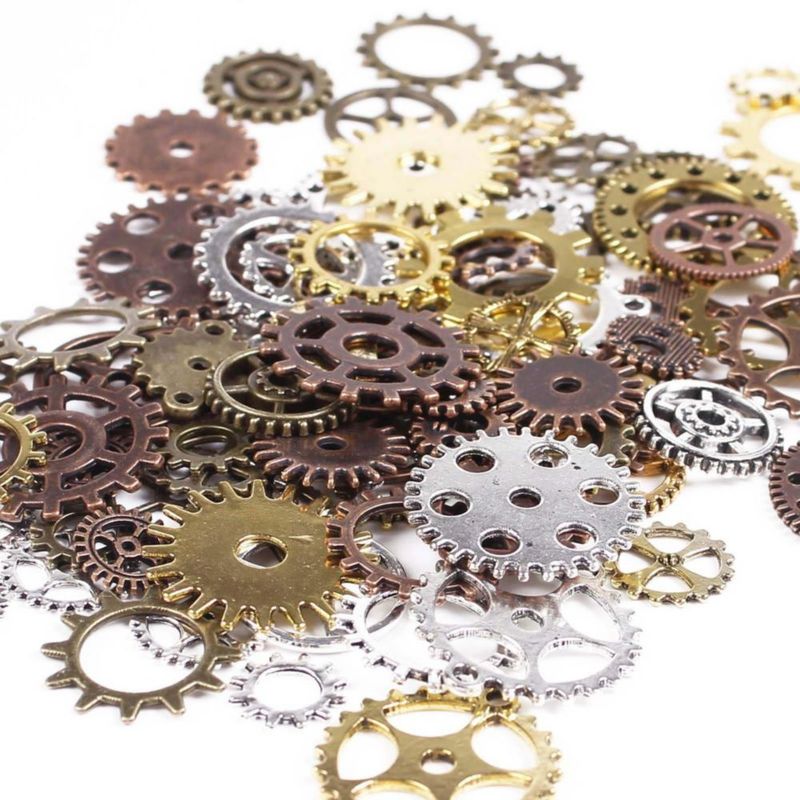 Colgantes de engranajes metálicos steampunk de colores surtidos 100 g BIHRTC