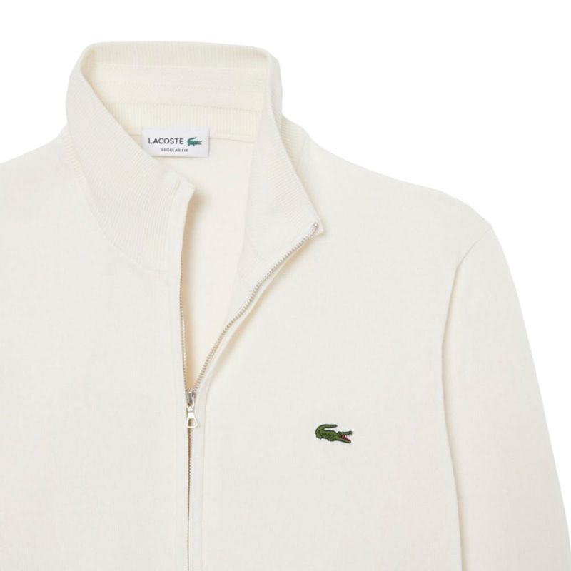 Suéter Lacoste de algodón con cremallera y cuello alto talla M