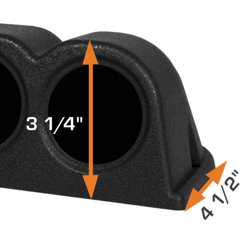 Soporte de Medidores GlowShift Negro Triple 11 cm x 24 cm
