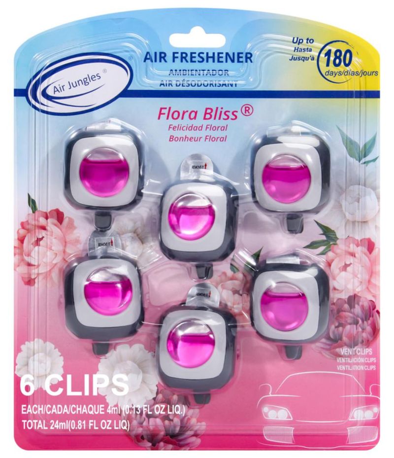 Ambientador para coche Air Jungles Flora Bliss - Pack de 6