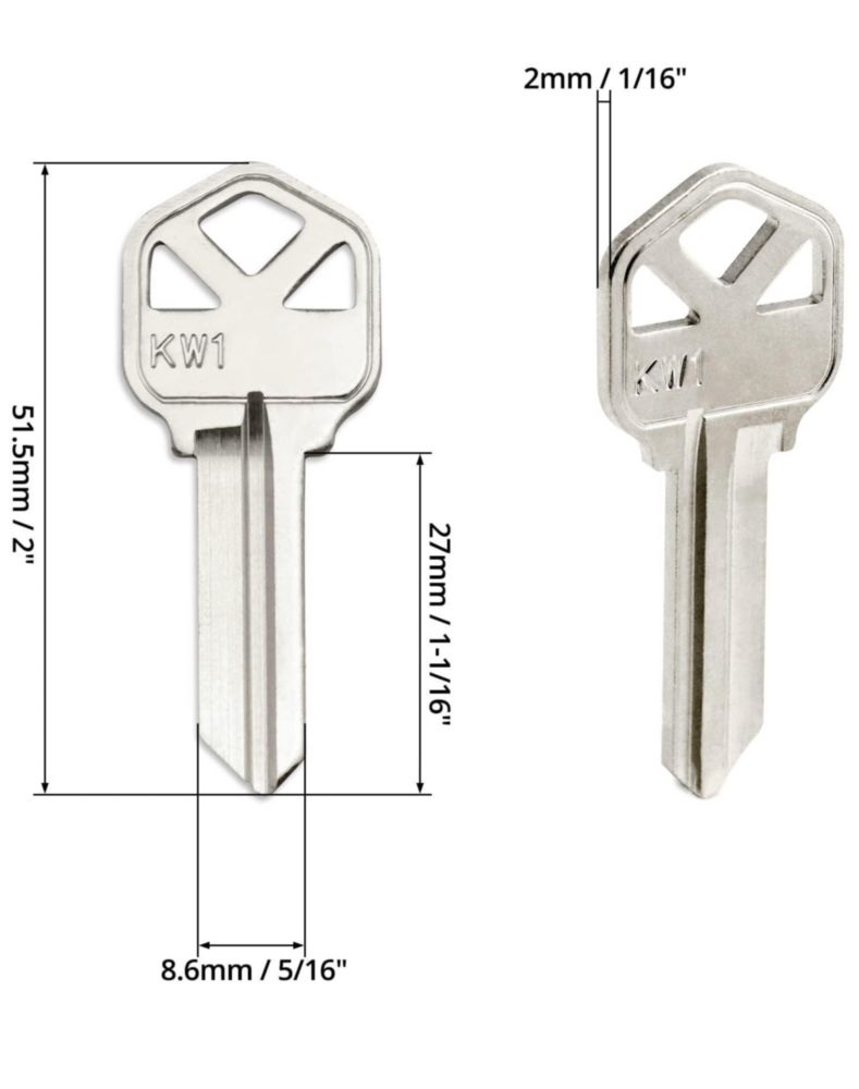 Cortes de llave QWORK compatibles con KW1 paquete de 100 en latón