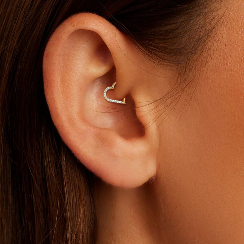 Arete ShineRose 8 mm/10 mm/12 mm 16G/18G CZ Plata/Oro