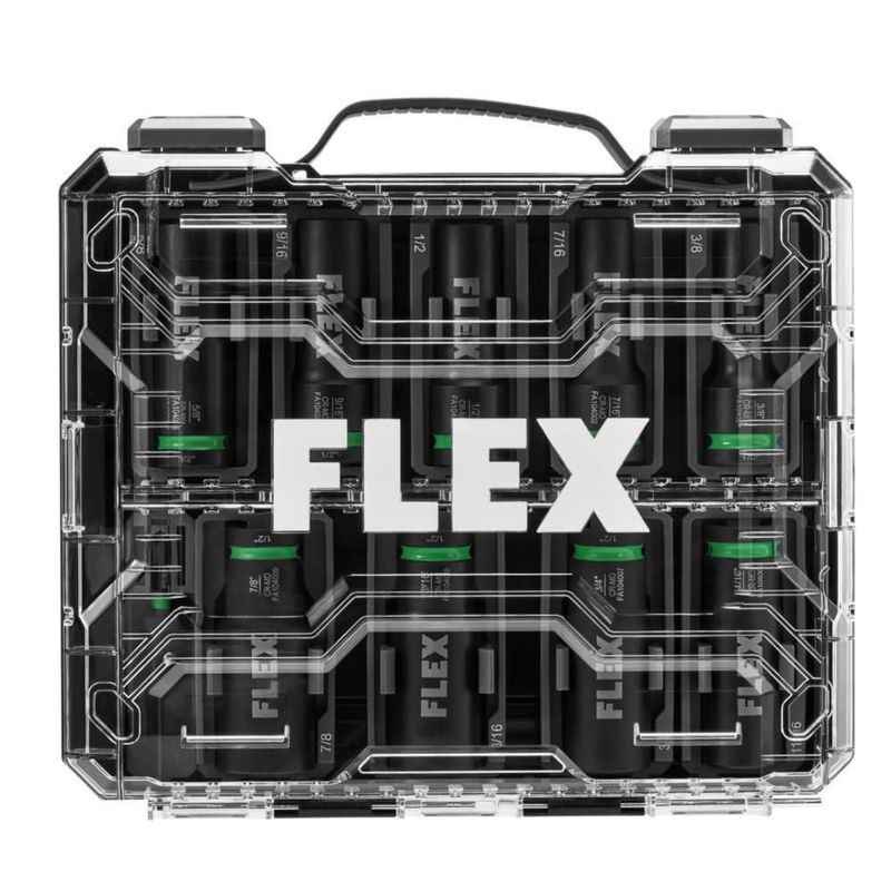 Juego de vasos de impacto FLEX 10 piezas cabezal de 1/2" para pozo profundo