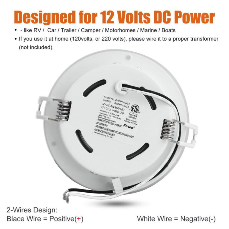 Luz LED tipo puck Facon 11 cm 12 V pack de 6 3400 K aluminio