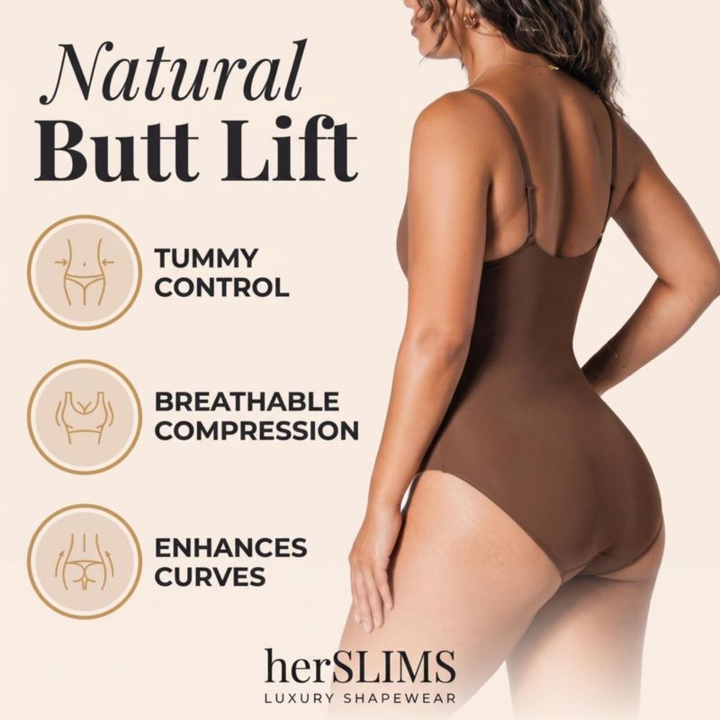 Body herslims Control de Abdomen Tanga Marrón L/XL