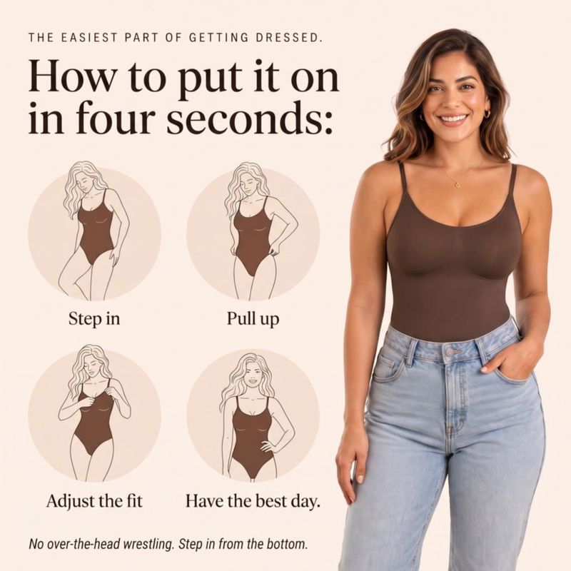Body herslims Control de Abdomen Tanga Marrón L/XL