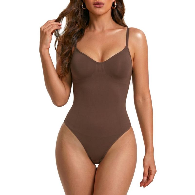 Body herslims Control de Abdomen Tanga Marrón L/XL