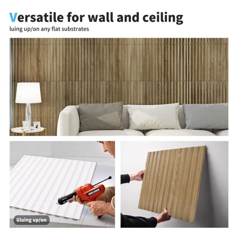 Paneles de pared Art3d 50x50 cm (paquete de 12) Nogal