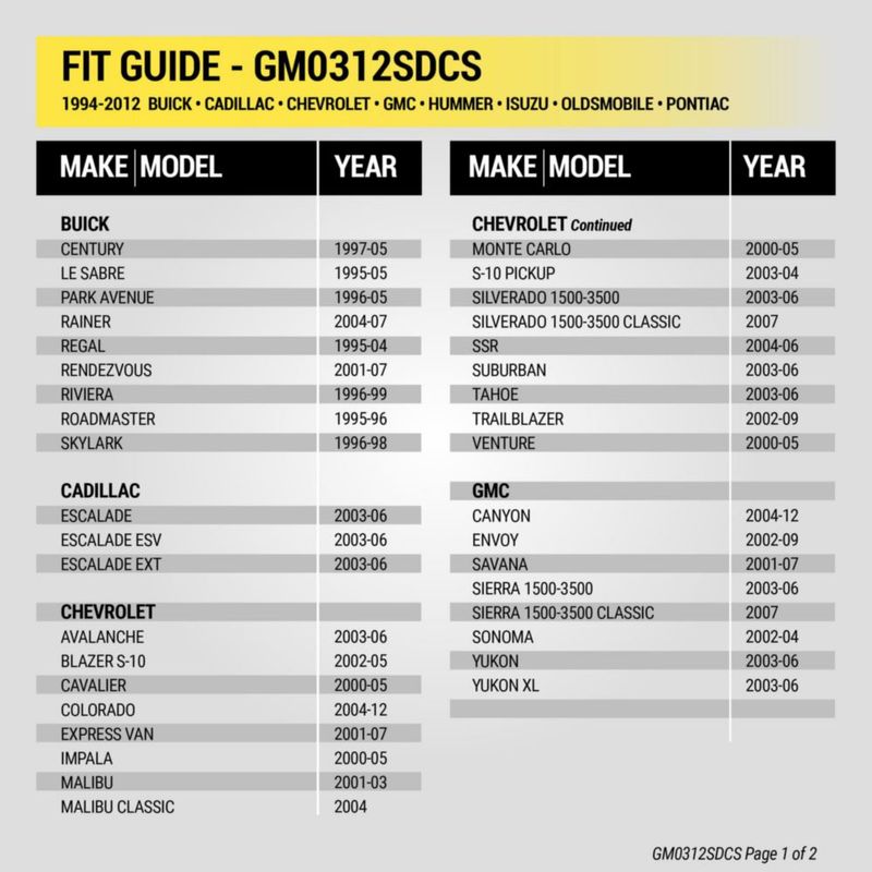 Kit de instalación de radio Scosche GM0312SDCS 1994-2012 GM
