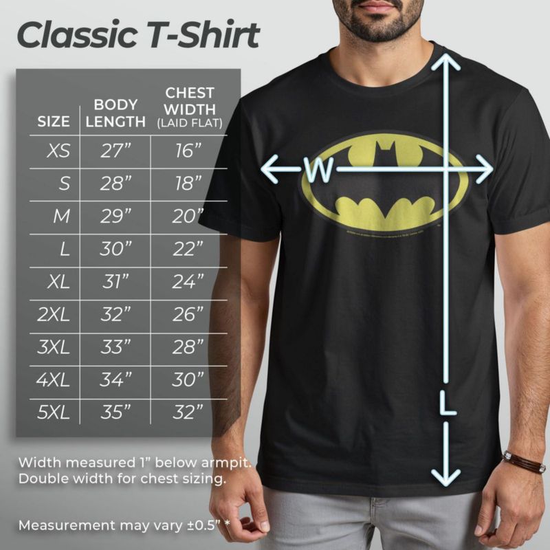 Camiseta DC Comics negra talla S con logo de Batman