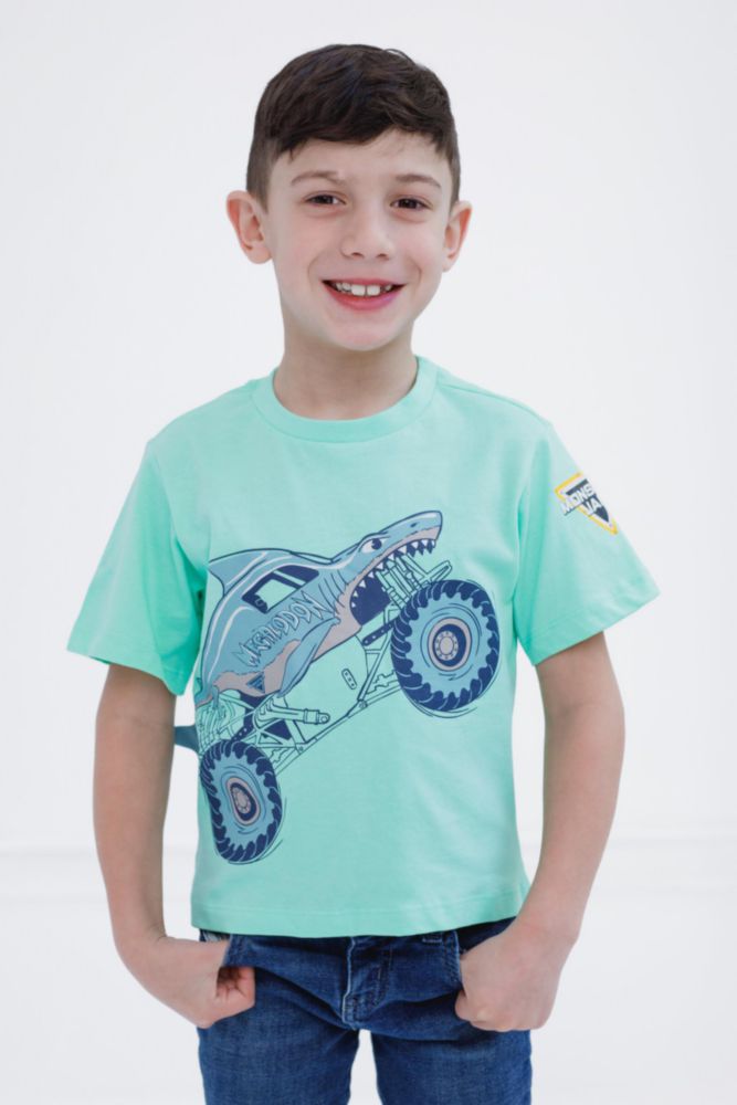Camiseta Monster Jam 4T Aqua Megalodon 3D Novedad