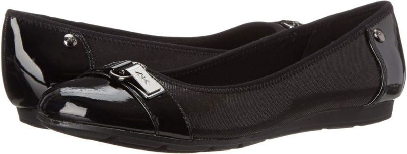 Bailarina plana Anne Klein 10 M US negro tacón de 13 cm