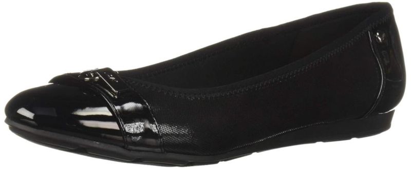 Bailarina plana Anne Klein 10 M US negro tacón de 13 cm