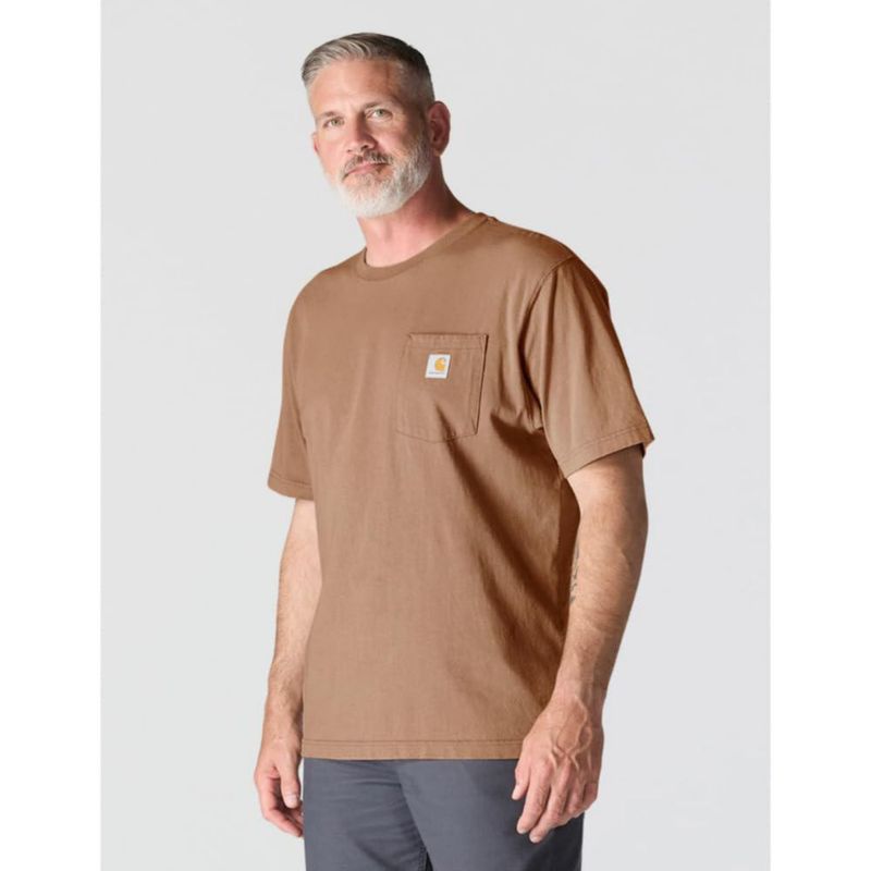 Camiseta Carhartt K87 con bolsillo talla Small color Italian Clay