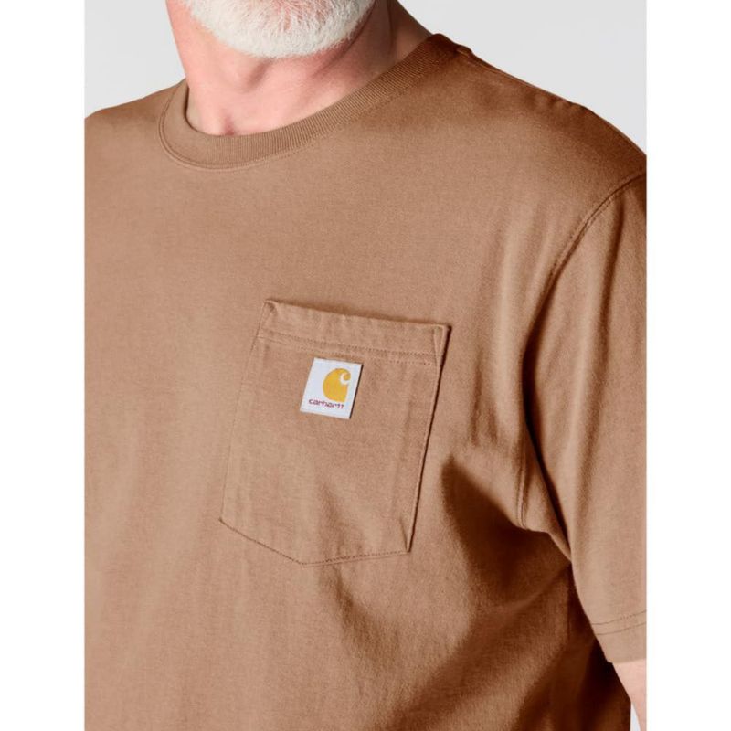 Camiseta Carhartt K87 con bolsillo talla Small color Italian Clay