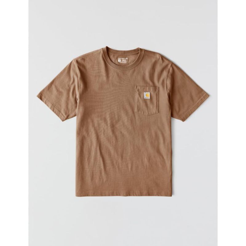 Camiseta Carhartt K87 con bolsillo talla Small color Italian Clay