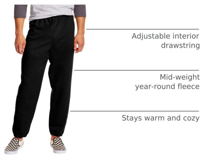 PANTALONES Hanes EcoSmart Negro Talla Grande 81 cm