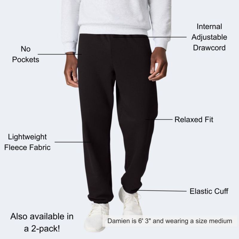 PANTALONES Hanes EcoSmart Negro Talla Grande 81 cm