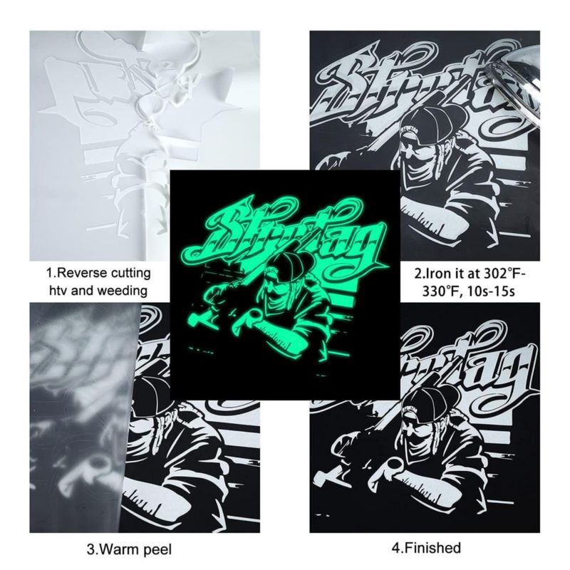 Vinilo de Transferencia Térmica FUNKAKA 30 cm x 3 m Verde Luminiscente