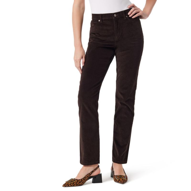 PANTALONES Gloria Vanderbilt Amanda de pana entallado de cintura alta