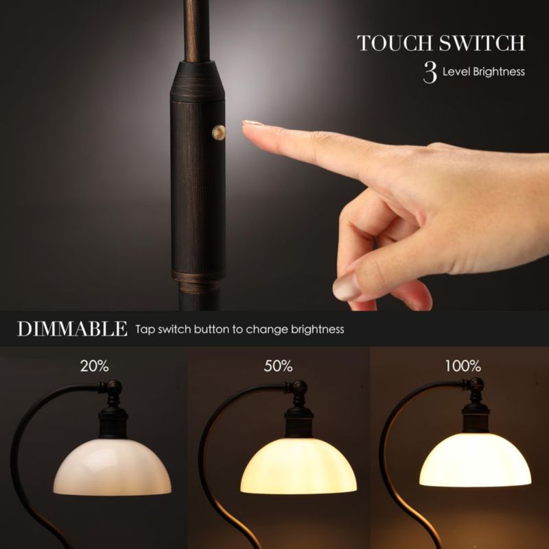 Lámpara de pie O'Bright Touch Dimming en bronce pulido al aceite