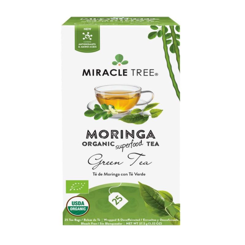 Té Verde de Moringa Descafeinado Miracle Tree 12x25 Bolsas