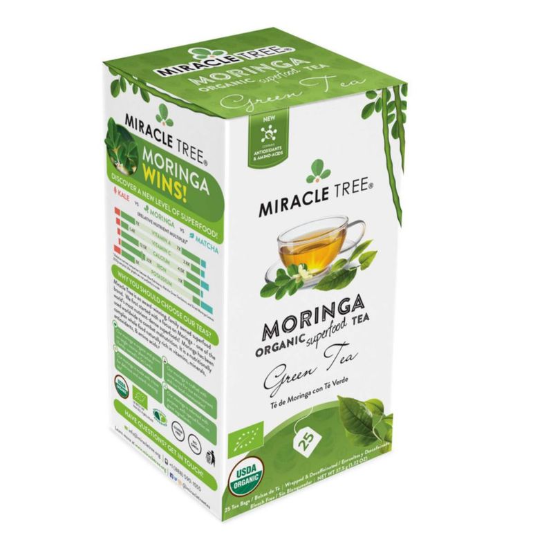 Té Verde de Moringa Descafeinado Miracle Tree 12x25 Bolsas