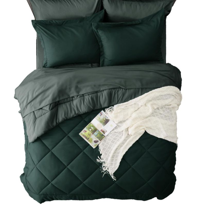 Juego de ropa de cama Bedsure King 7 piezas Verde oscuro/Verde bosque