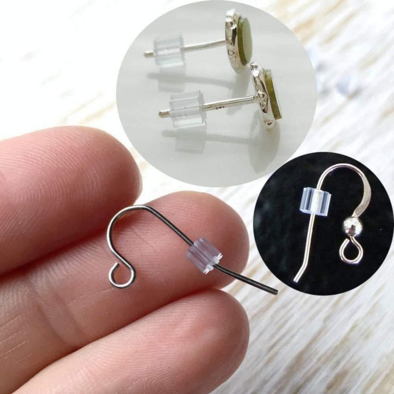 Tapones para pendientes KASBEE de silicona transparentes 1000 uds