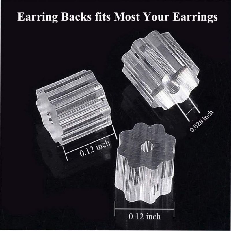 Tapones para pendientes KASBEE de silicona transparentes 1000 uds