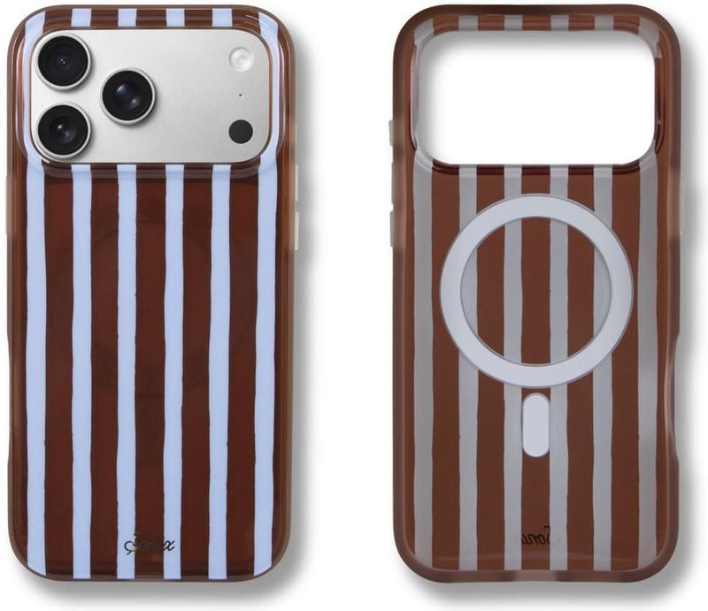 Funda Sonix para iPhone 18/17 Pro Max con rayas marrón y azul