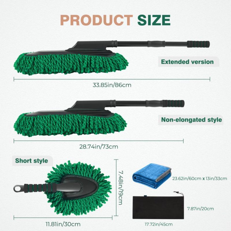 Plumero de coche FLORICH grande extensible de microfibra