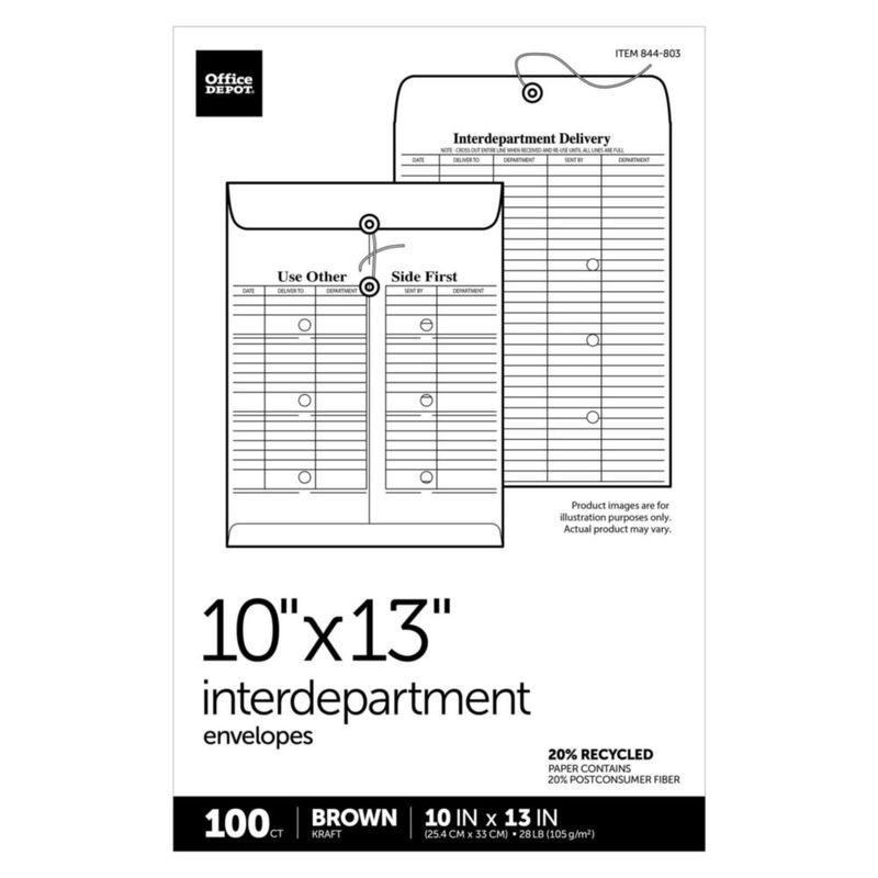 Sobres Office Depot 25 cm x 33 cm Marrón Pack de 100