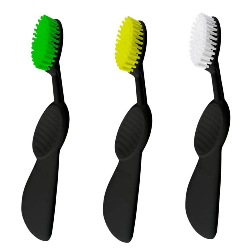 Cepillo de dientes RADIUS Flex cerdas suaves para zurdos - paquete de 3