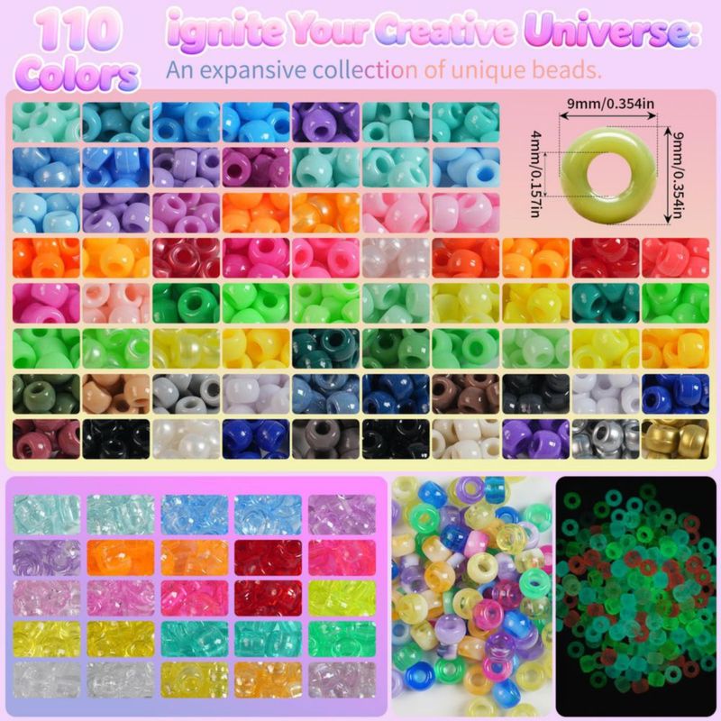 Kit de cuentas Lynnmos 4400 piezas 110 colores DIY manualidades regalo