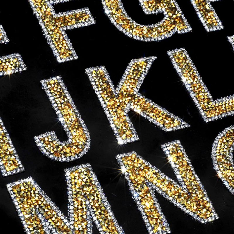 Pegatinas de letras Locacrystal 68 piezas 57 cm de cristales para manualidades