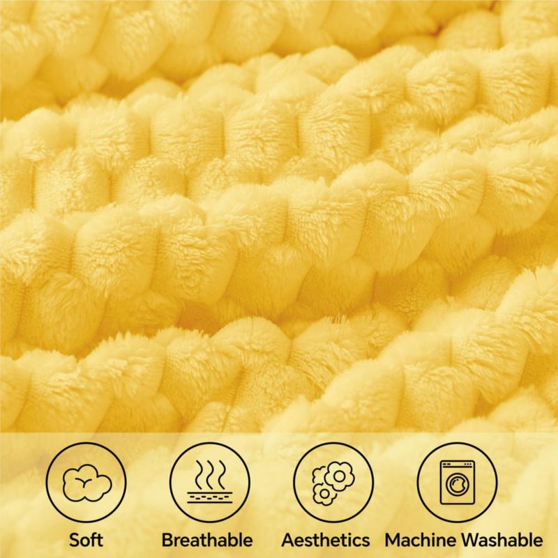 Manta BEDELITE 152x127 cm Amarillo Claro Suave y Acogedora
