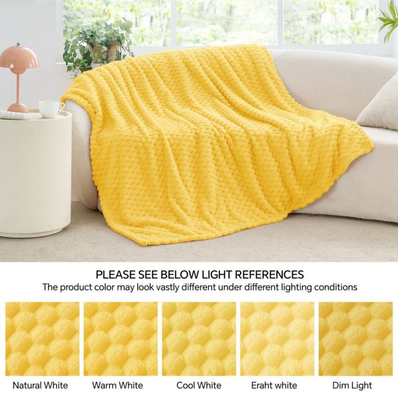 Manta BEDELITE 152x127 cm Amarillo Claro Suave y Acogedora