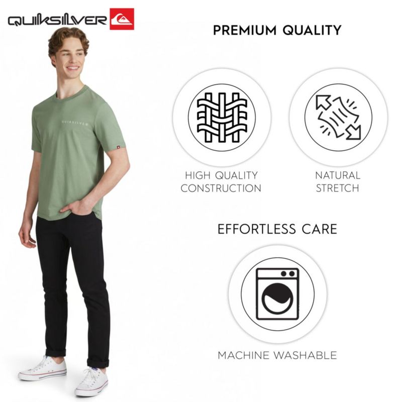 Camiseta Quiksilver Hombre Talla Media Verde Salvia Algodón Manga Corta