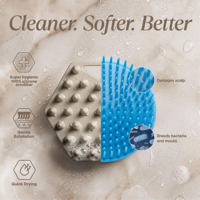 Raspador de cuero cabelludo TOOLETRIES de silicona color arena