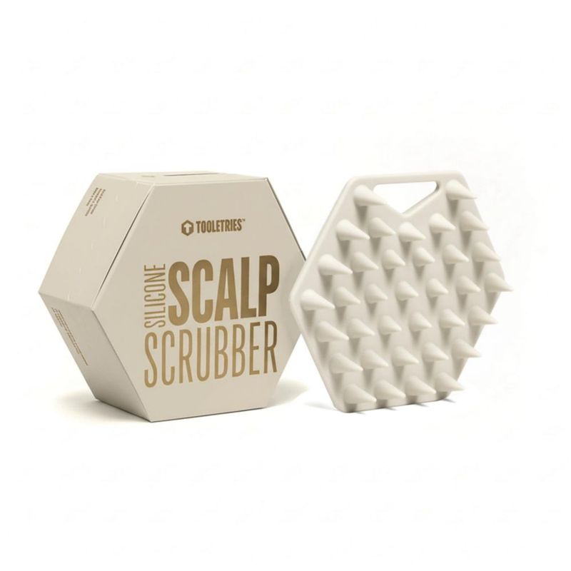Raspador de cuero cabelludo TOOLETRIES de silicona color arena
