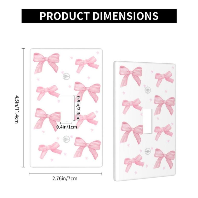 Placa de pared TESMODIN 11 cm × 7 cm con diseño de lazo rosa