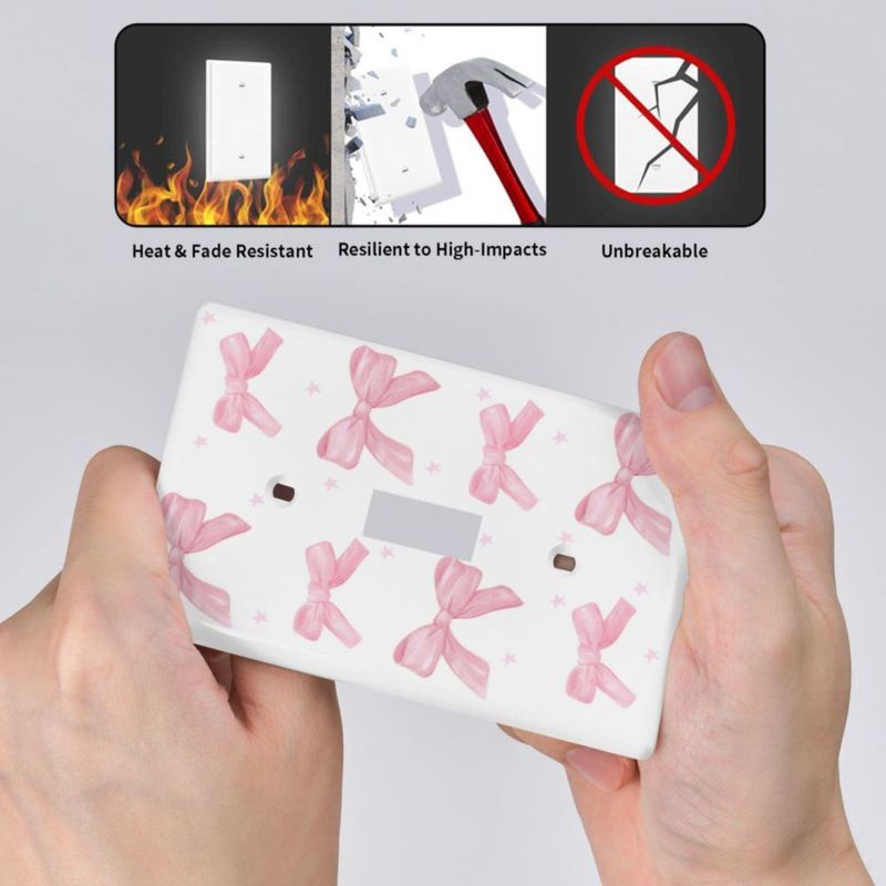 Placa de pared TESMODIN 11 cm × 7 cm con diseño de lazo rosa